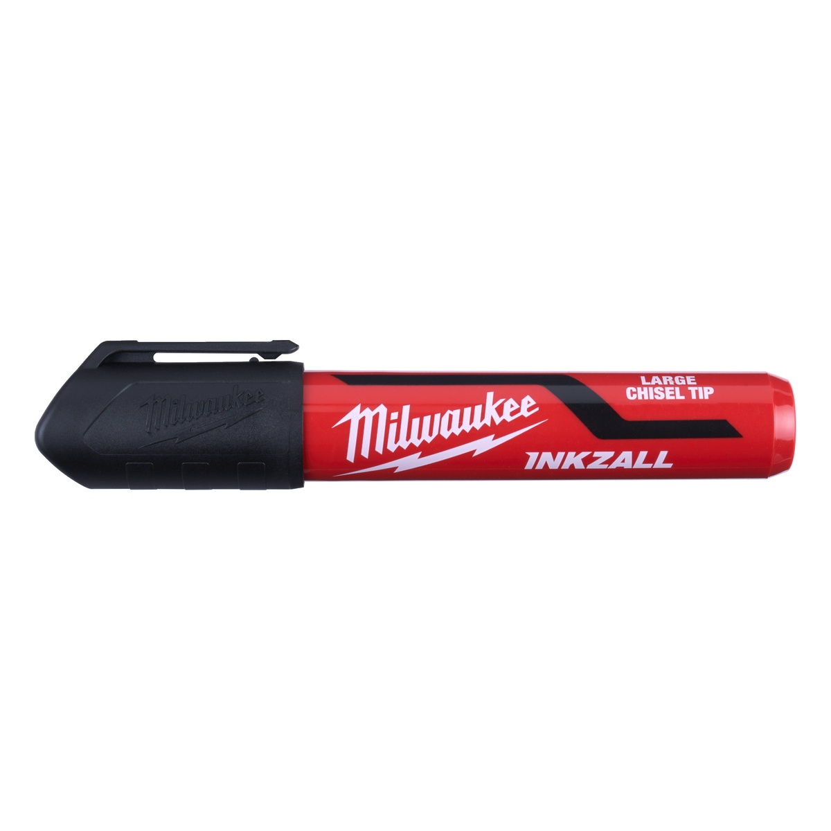Milwaukee INKZALL Permanentmarker mit Keilspitze Größe L, schwarz, Strichbreite 6,2 mm