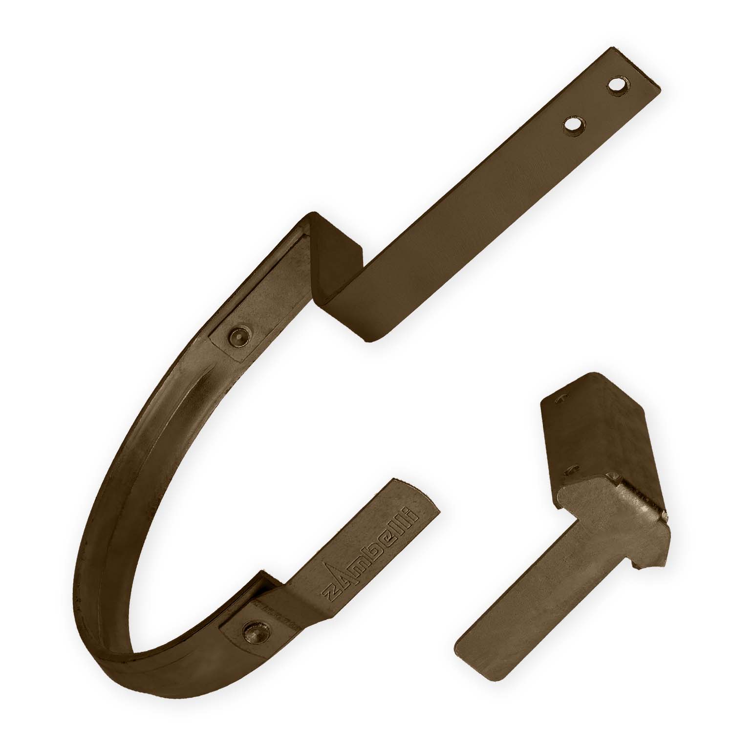 Zambelli Rinnenhaken-Set 58° 7 tlg, Testa di Moro, Haken 0-60 mm, Halter 23mm/58° Zambelli Rinnenhaken-Set 58° 7 tlg, Testa di Moro, Haken 0-60 mm, Halter 23mm/58°