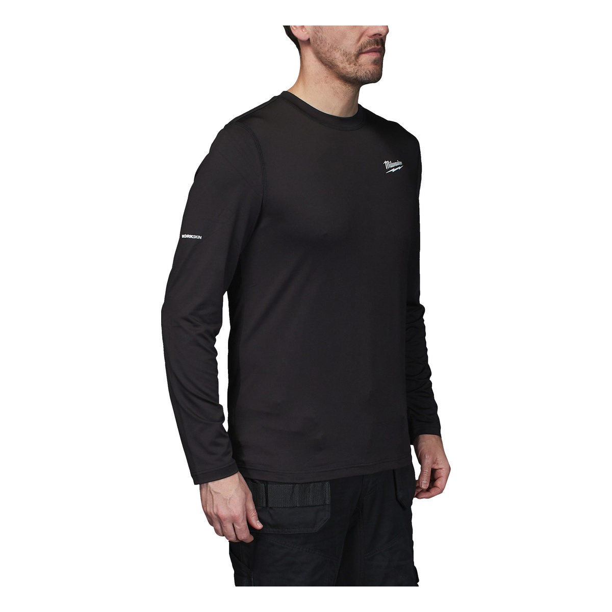 Milwaukee WORKSKIN Unterzieh-Langarmshirt schwarz, Größe XXXL, mit Fleece-Innenseite