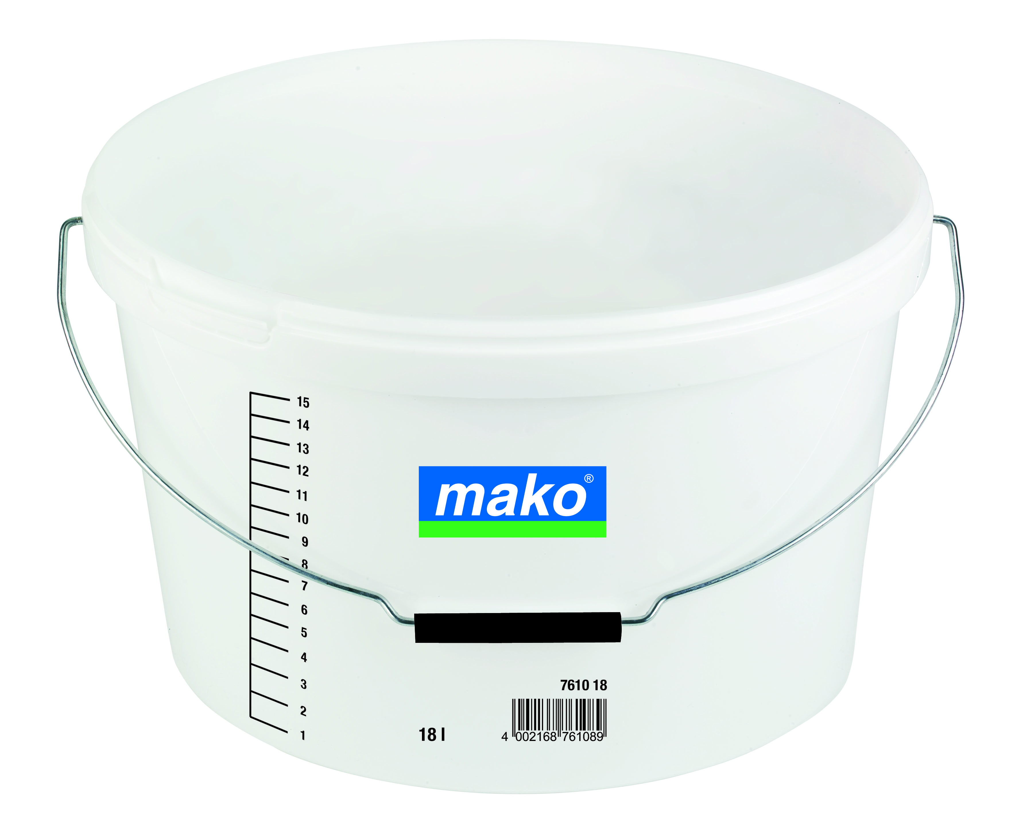 Mako Farbrollereimer oval, 18 Liter, weiß, Kunststoff