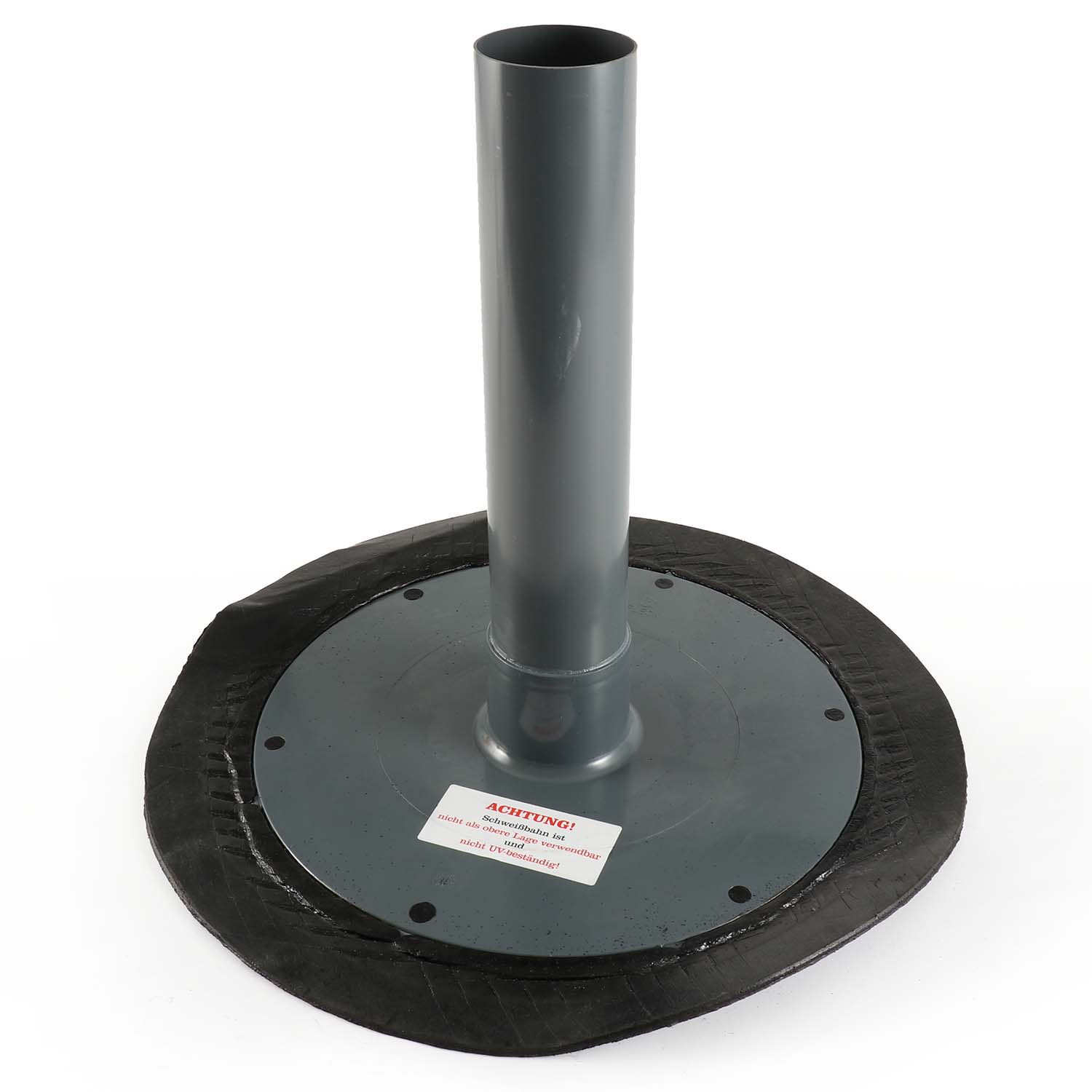 Fleck Flachdach-Unterteil DN 70 mit Flansch aus Bitumen-Schweißbahn Fleck Flachdach-Unterteil DN 70 mit Flansch aus Bitumen-Schweißbahn