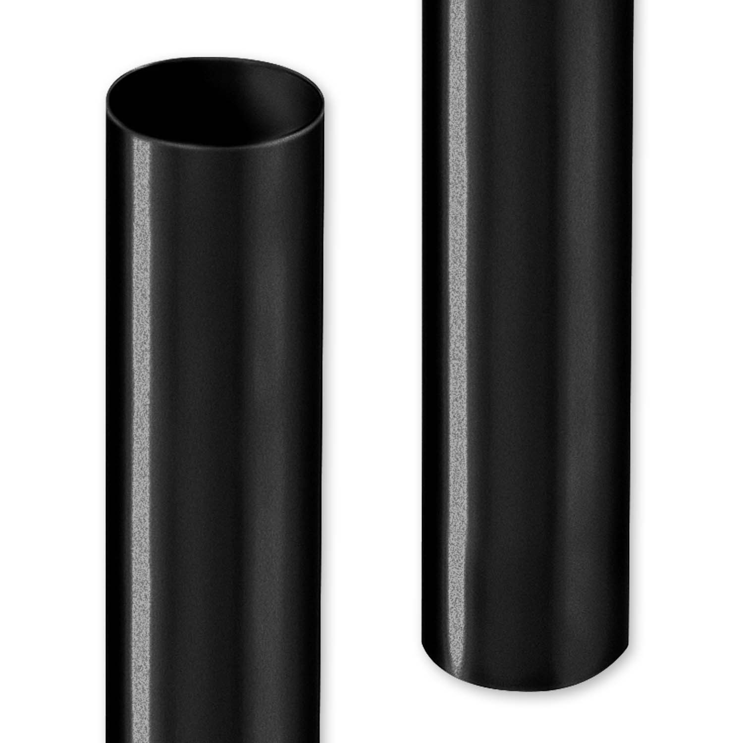 Zambelli Fallrohr 80 mm, Länge 2 m, verzinkt, Farbe Schwarz, DIN EN 612