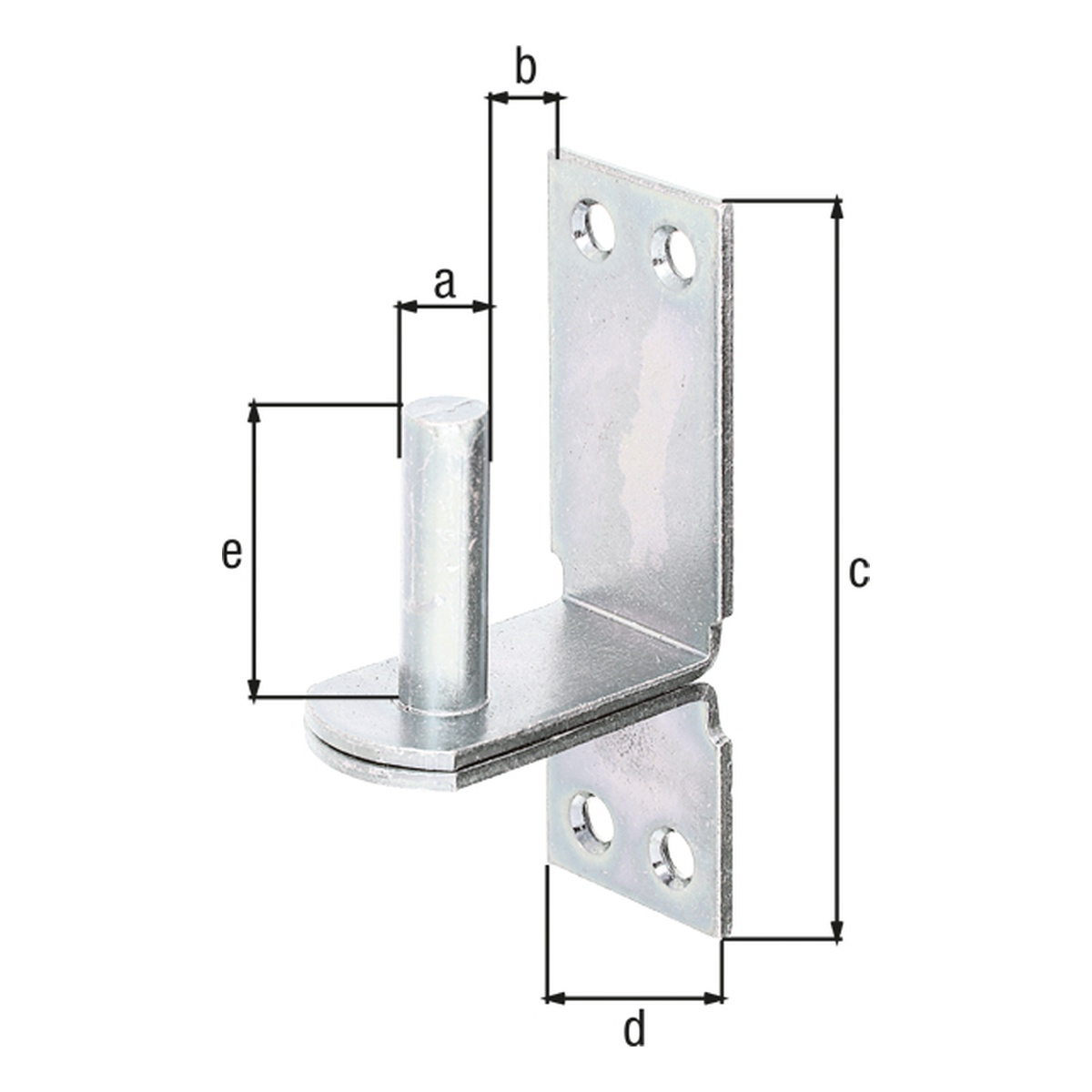 Alberts Kloben auf Platte verzinkt DII Ø10 mm Weit