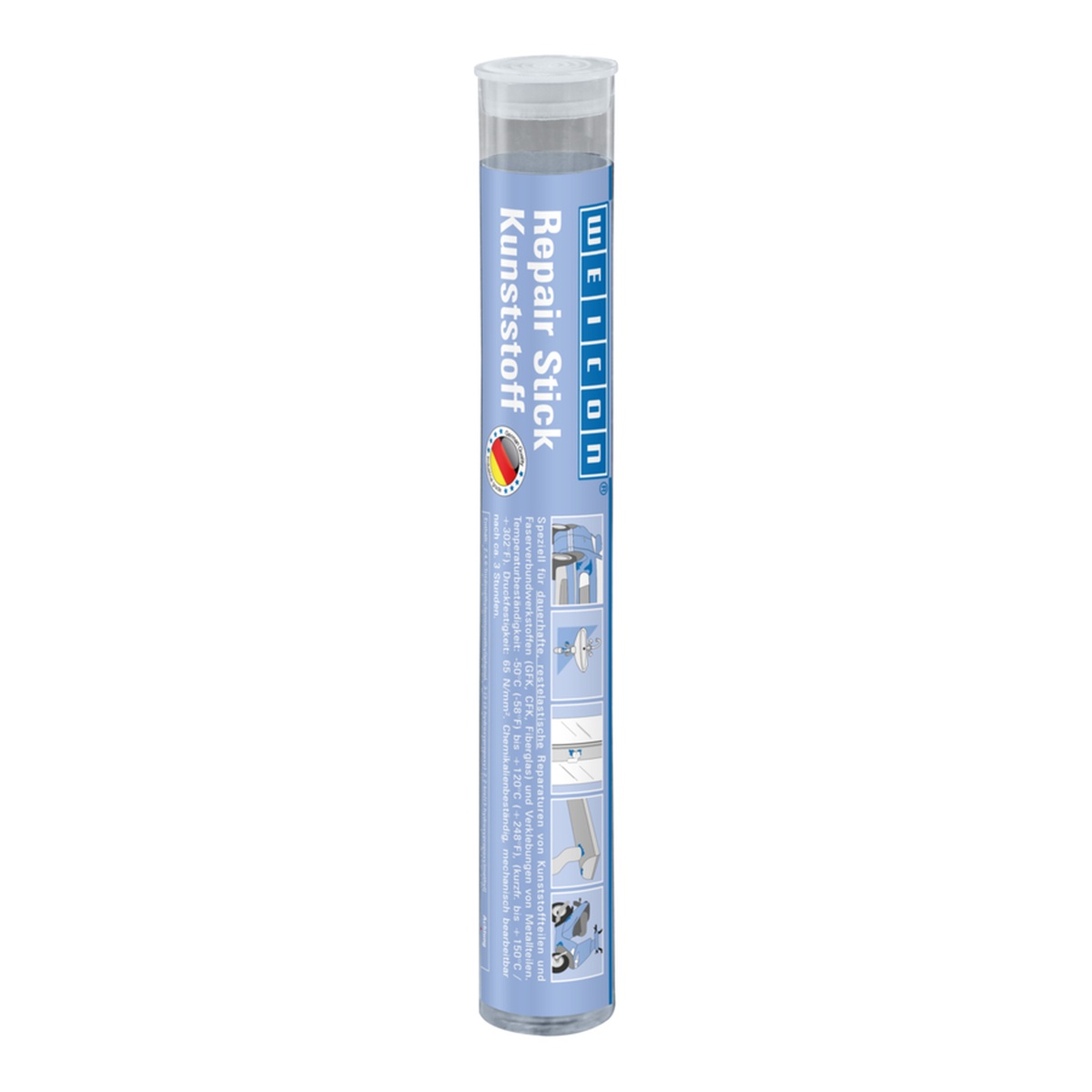WEICON Repair Stick Kunststoff Reparaturknete 2-K Epoxid 115 g, weiß-blau