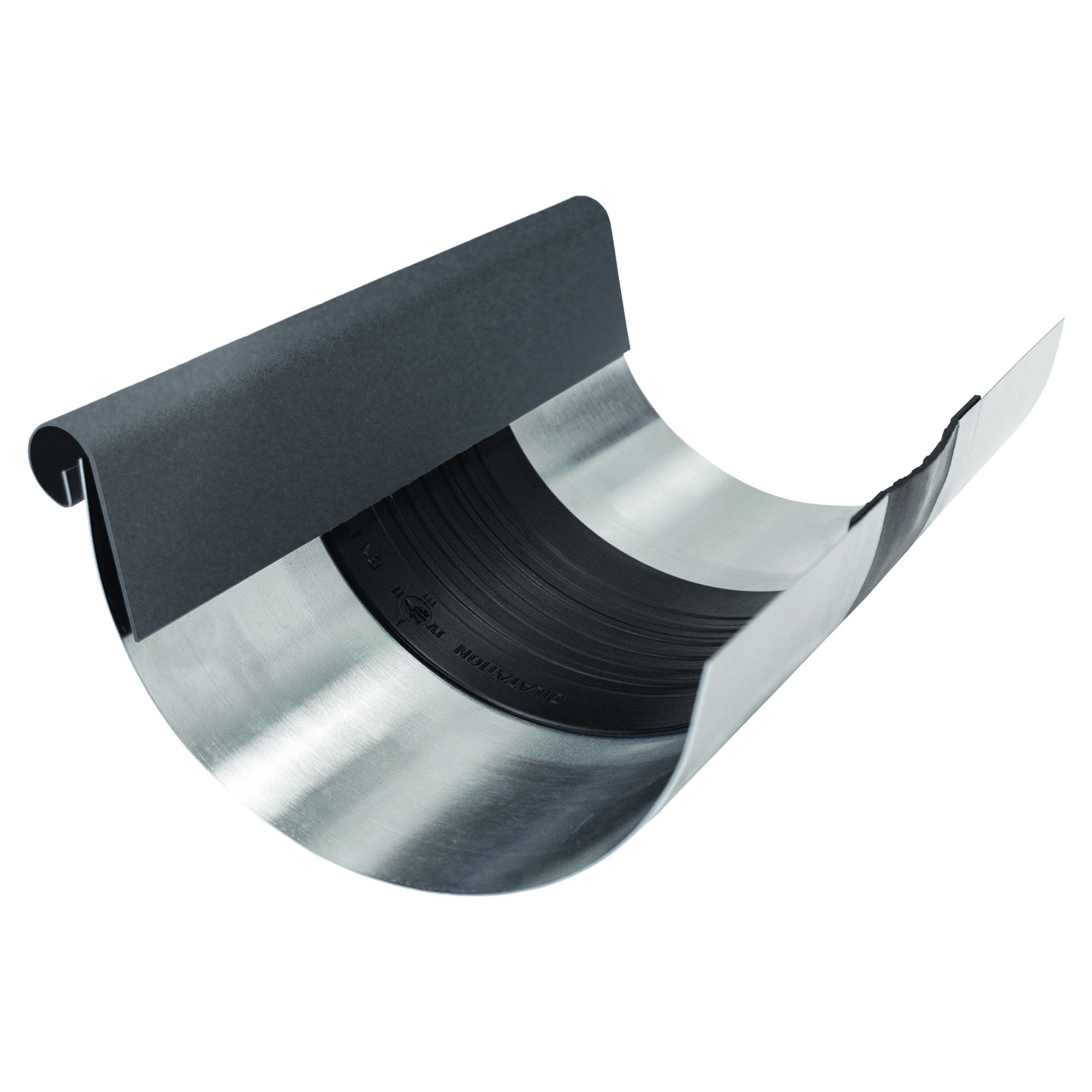 Zambelli Rinnen-Dilatation halbrund 400, 5-teilig, Grau DB 703, COLORDUR, 260 mm breit, mit Schutzblende - 1 Stk.