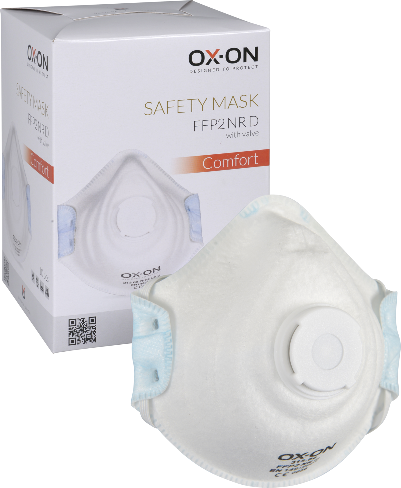 OX-ON FFP2 Atemschutzmaske mit Ventil, 10 Stück