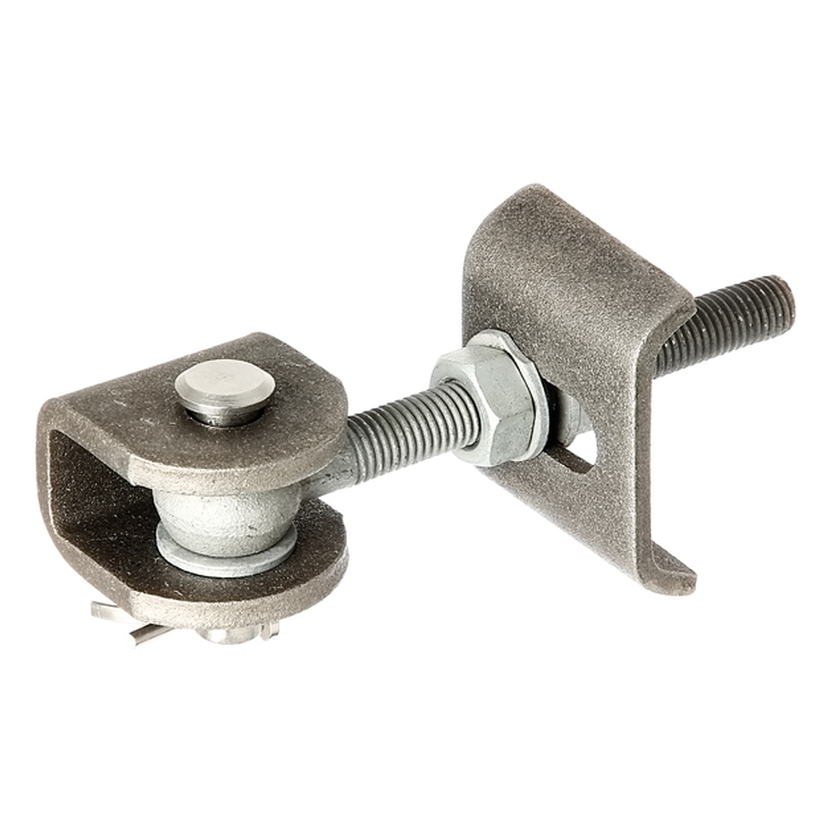 Alberts Torband für 180° Öffnung, 50 x 20 x 45 mm, Anschweißteile: Stahl roh, Bolzen und Splint: Edelstahl, Schrauben und Muttern: feuerverzinkt - 1