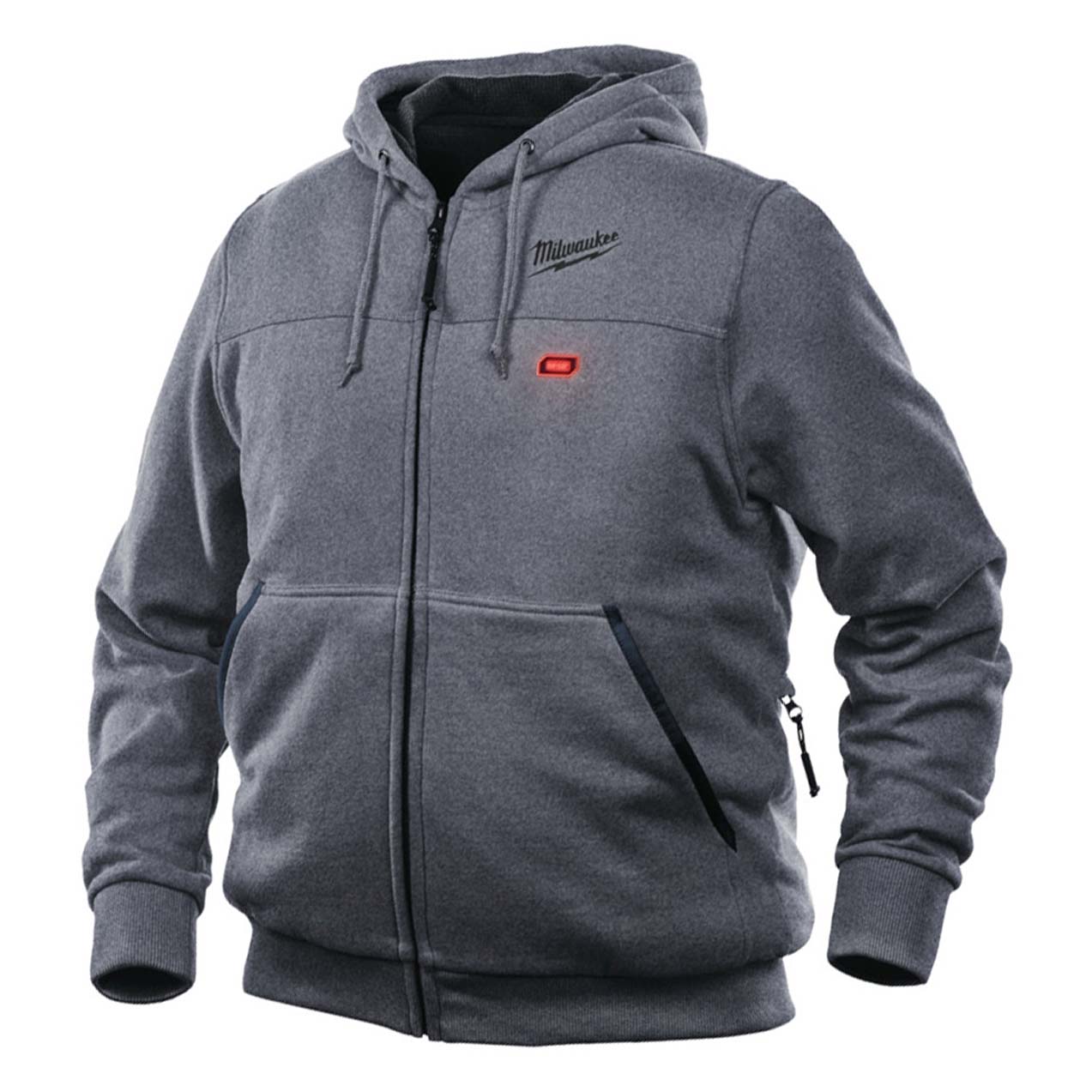 Milwaukee 12 V Akku-Heiz-Kapuzenpullover Herren grau, ohne Akku u. Ladegerät M12HHGREY3-0(S) - 1 Stk.