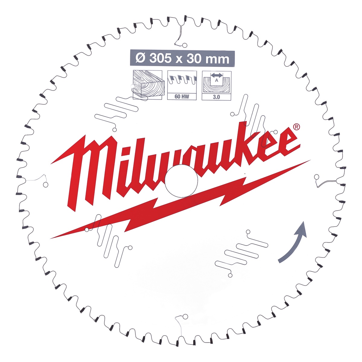 Milwaukee Sägeblatt Alu für Akku-Kapp- und Gehrungssägen 305/30 mm Milwaukee Sägeblatt Alu für Akku-Kapp- und Gehrungssägen 305/30 mm