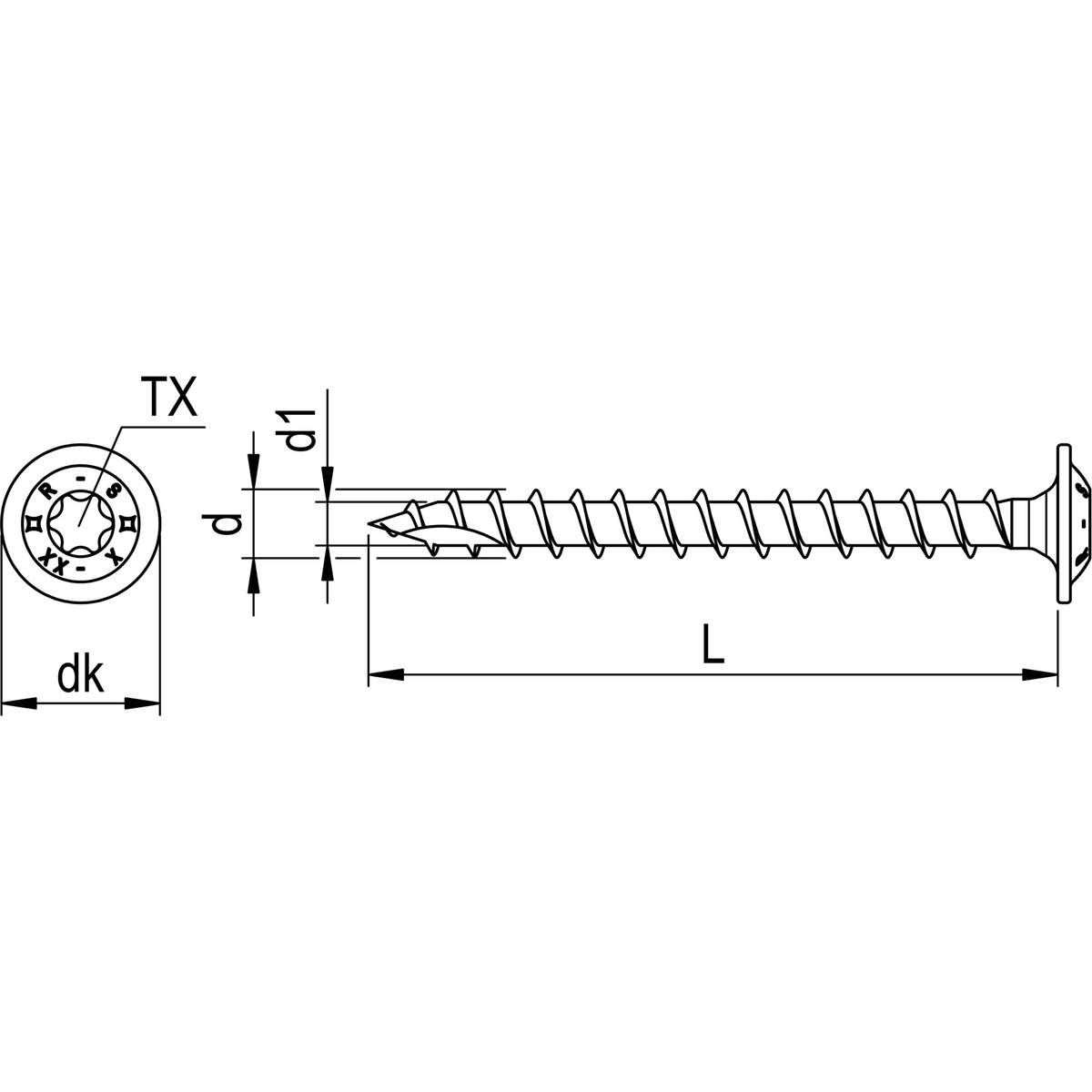 Reisser HBS Tellerkopf Holzbauschraube 6,0x40 mm, verzinkt, Teilgewinde, TX30 - 200 Stk.