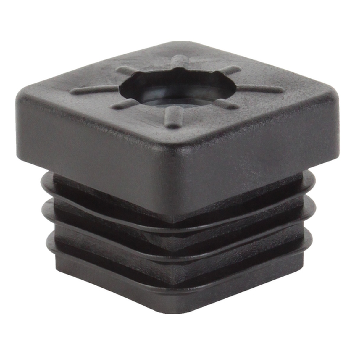 Alberts Gewindestopfen, 20 x 20 mm, Kunststoff, Farbe: schwarz - 4 Stk.