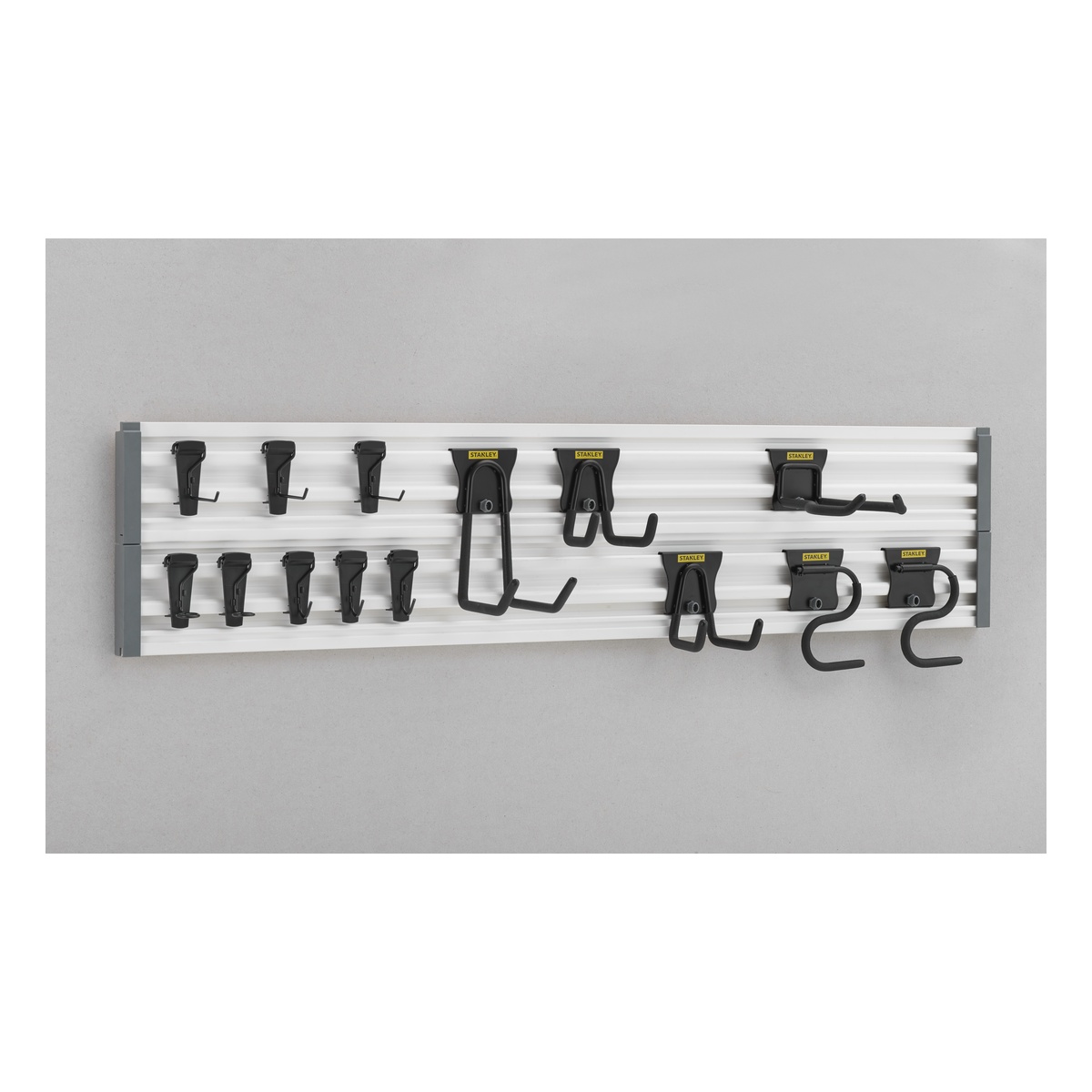 Stanley Wandsystem-Set Trackwalls, 20-teilig, 2 Schienen mit 14 Haken