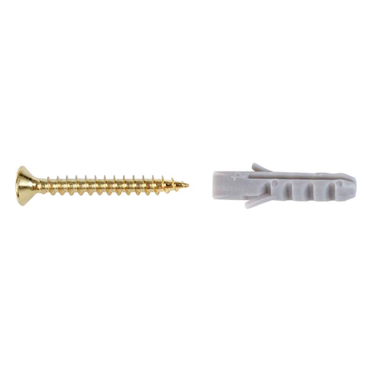 Alberts Schrauben- und Dübel-Set, 3 x 25 x 3 mm, Stahl roh, vermessingt - 10 Stk.