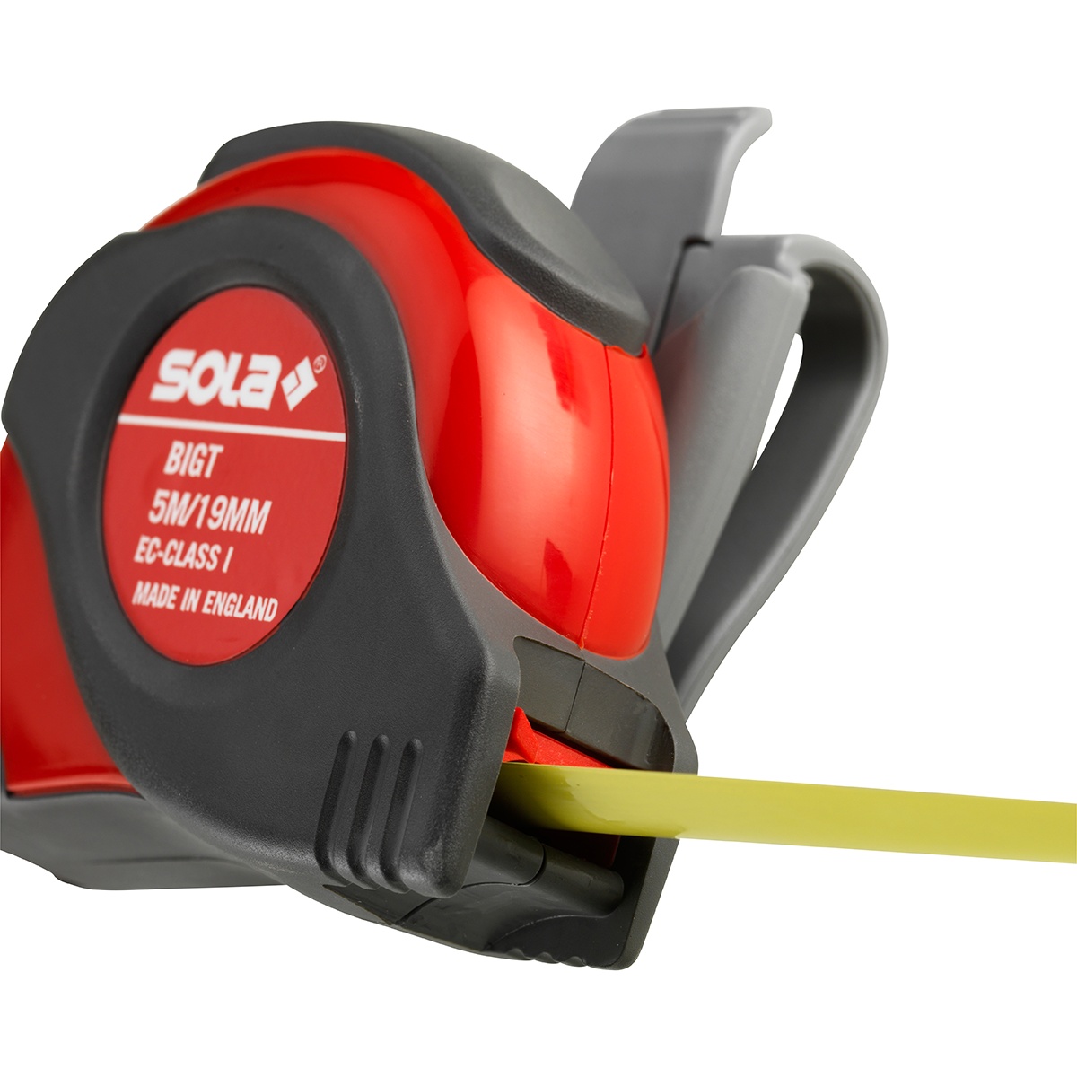 Sola Rollbandmaß BIG T 5, 5 m x 19 mm, EG-Genauigkeitsklasse I, transparenter Endhaken
