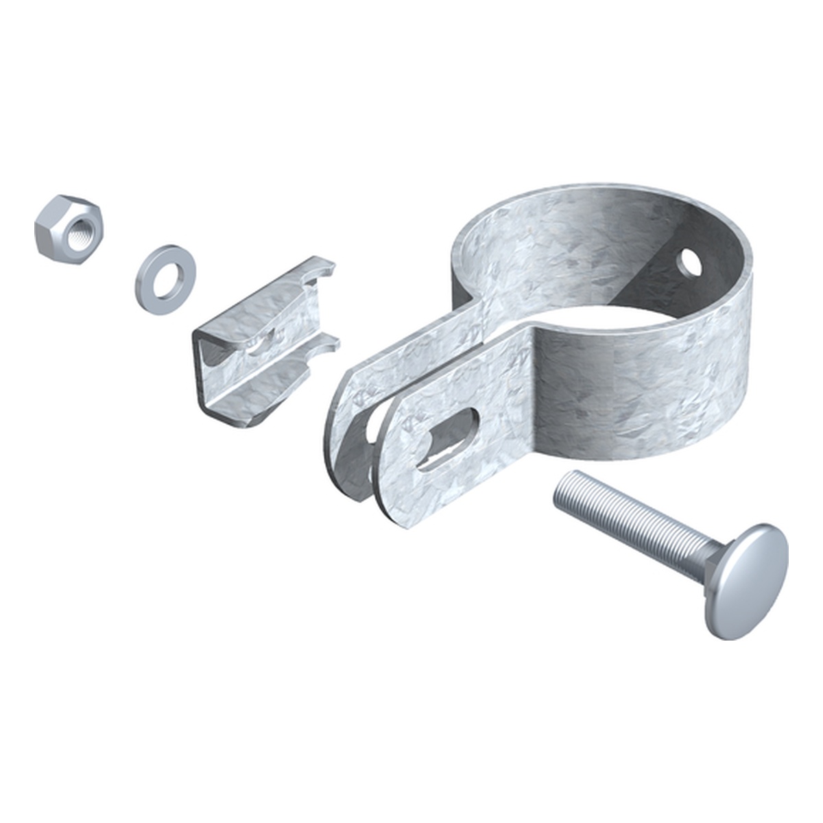 Alberts Endschelle, 34 x 63 x 17 mm, Stahl roh, feuerverzinkt - 1 Stk.