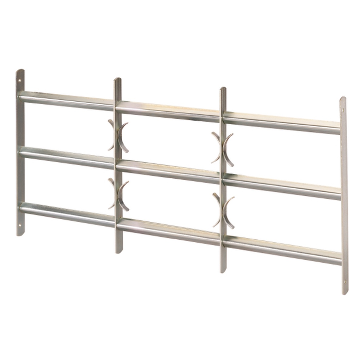 Alberts Fenstergitter Amsterdam, Befestigung in der Fensterlaibung, 450 x 500 x 35 mm, Stahl roh, galvanisch blau verzinkt - 1 Stk.