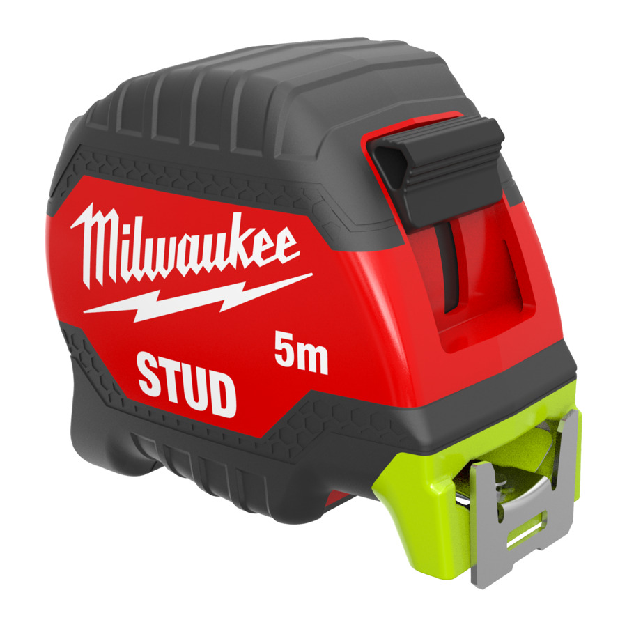 Milwaukee Bandmaß STUD Gen III, 8 m, 33 mm Bandbreite, High-Vis-Band, EXO 360 Nylonbeschichtung, Genauigkeitsklasse II