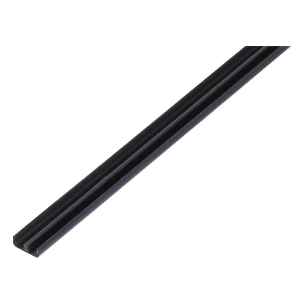 Alberts Führungsschienenprofil unten, 6,5 x 5 x 16 x 2000 mm, PVC-U, Farbe: schwarz - 1 Stk.
