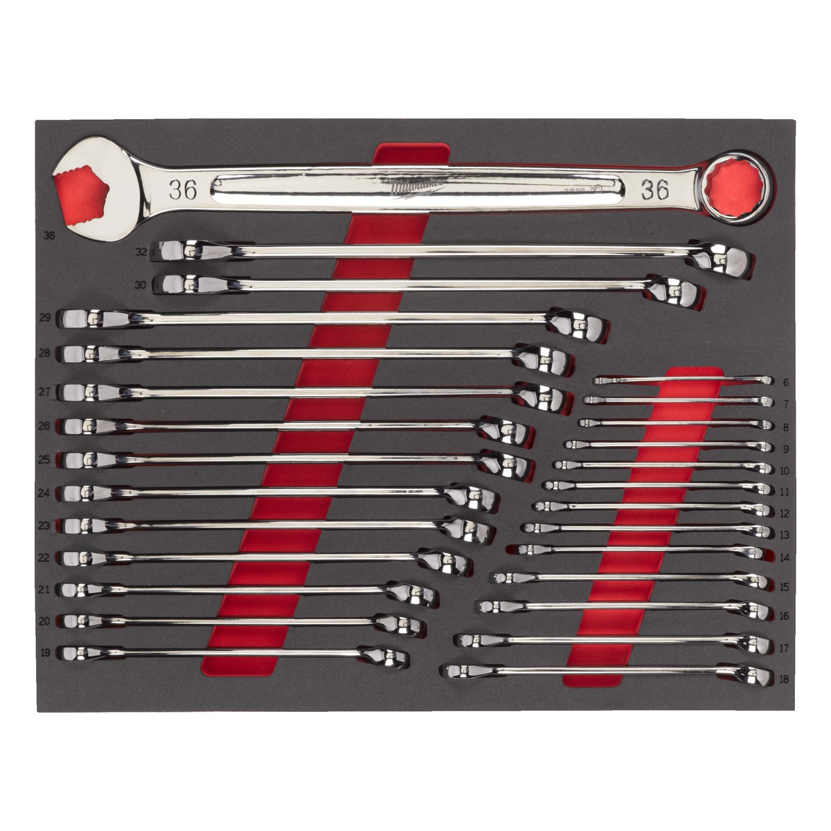 Milwaukee Ringmaulschlüssel MAX BITE Einlage 27-teilige Einlage für Werkstattwagen 78 cm - 1 Stk.
