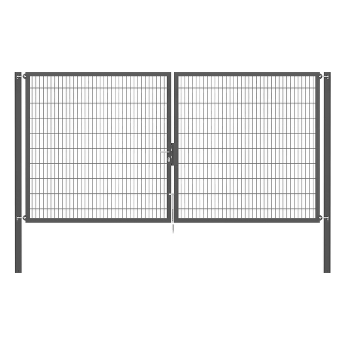 Alberts Doppeltor Flexo Plus, Typ 8/6/8, 2000 x 4000 mm, Pfosten: 100 x 100 mm, Stahl roh, feuerverzinkt, anthrazit kunststoffbeschichtet RAL 7016 - 1 Stk.