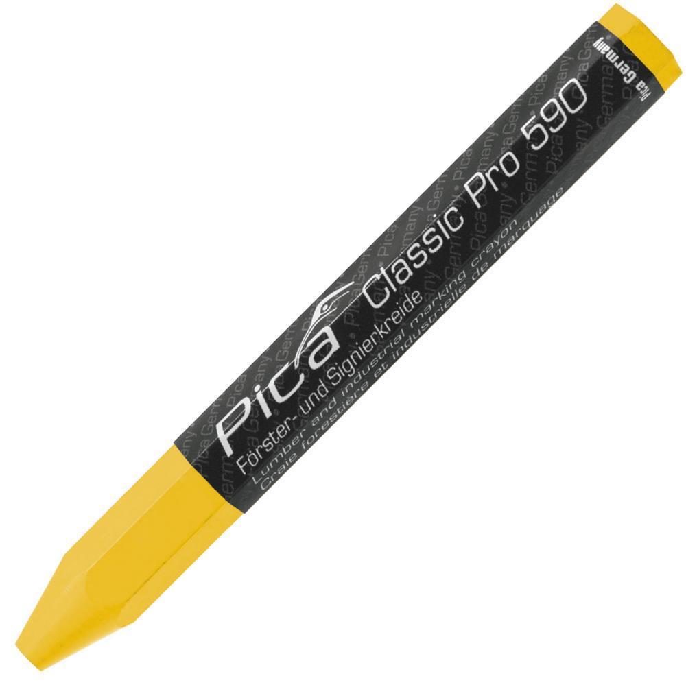 Pica Classic Förster- und Signierkreide Pro 590, 12 × 120 mm, Sechskant, gelb