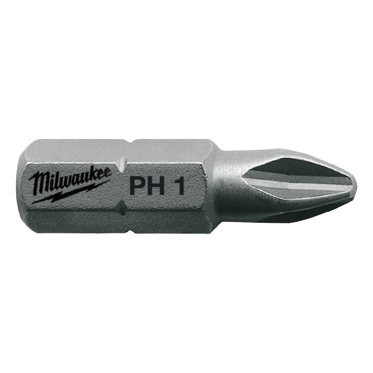 Milwaukee Bit Kreuzschlitz PH1 x 25 mm, S2-Stahl, 60 HRC, kalt geformt, 25 Stück