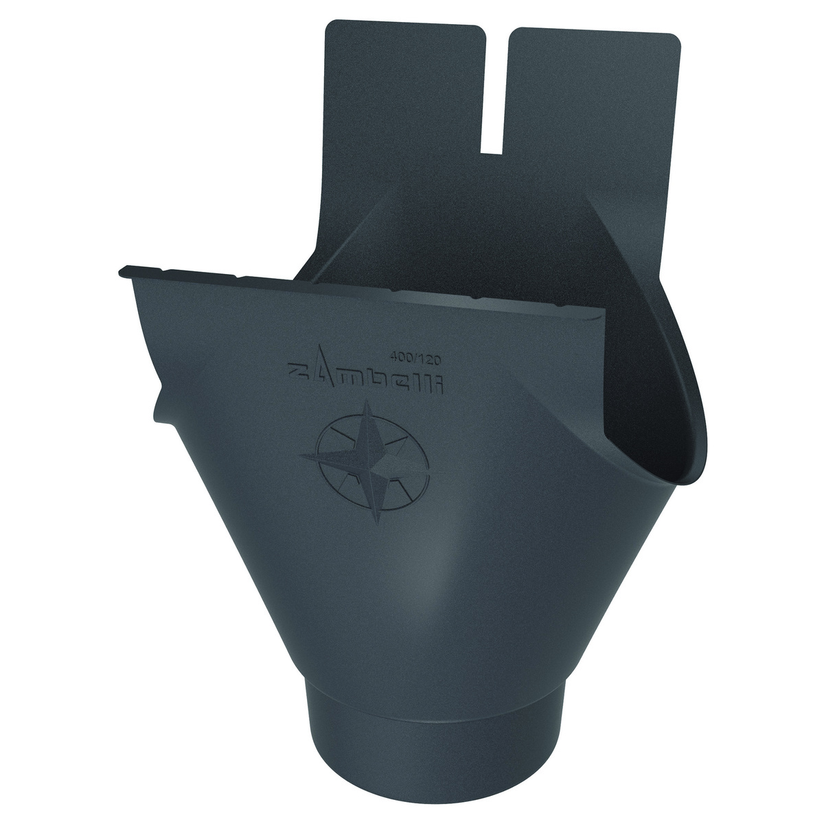 Zambelli Rinnenstutzen Meister-Stutzen oval 400/120, 5-teilig, Anthrazit RAL 7016, COLORDUR, mit Zambelli-Logo - 1 Stk.
