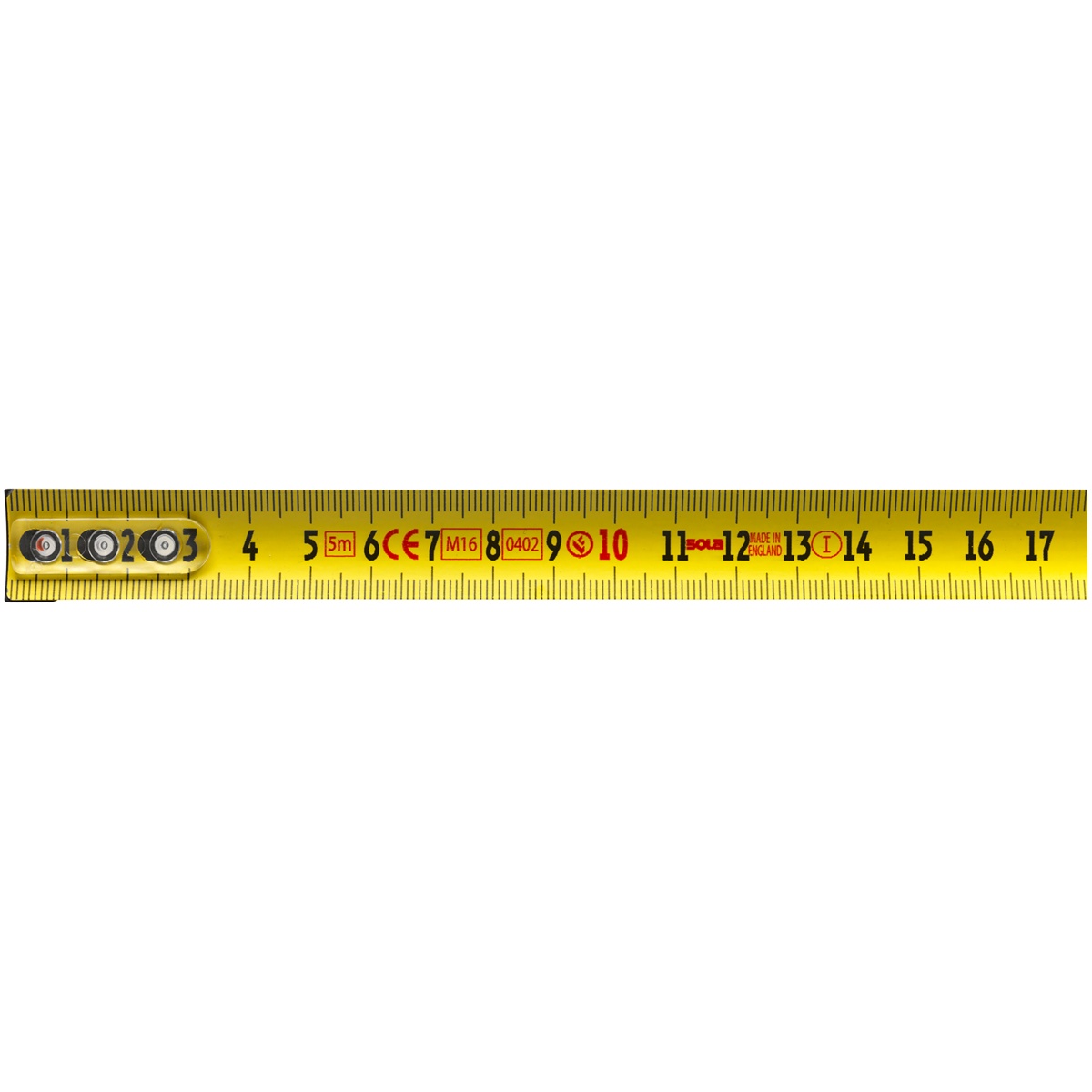 Sola Rollbandmaß BIG T 5, 5 m x 19 mm, EG-Genauigkeitsklasse I, transparenter Endhaken