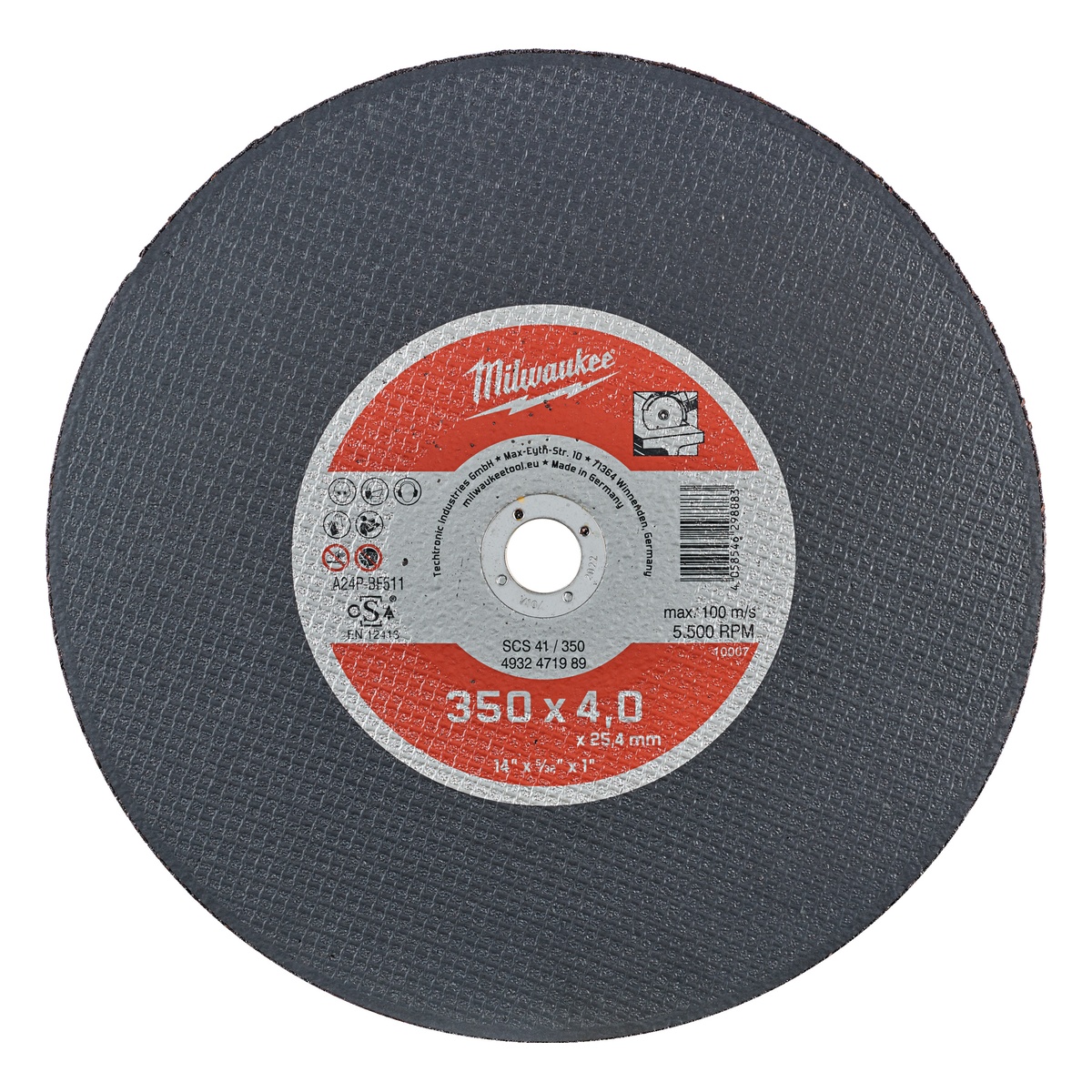 Milwaukee Metalltrennscheibe PRO+ 350 mm SCS41 4 mm - 1 Stk. Milwaukee Metalltrennscheibe PRO+ 350 mm SCS41 4 mm - 1 Stk.