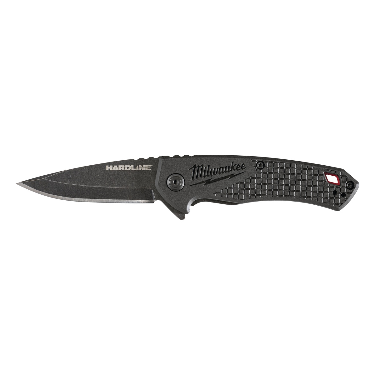 Milwaukee HARDLINE Klappmesser, 64 mm D2-Stahlklinge glatt, Liner-Lock, GFK-Griff