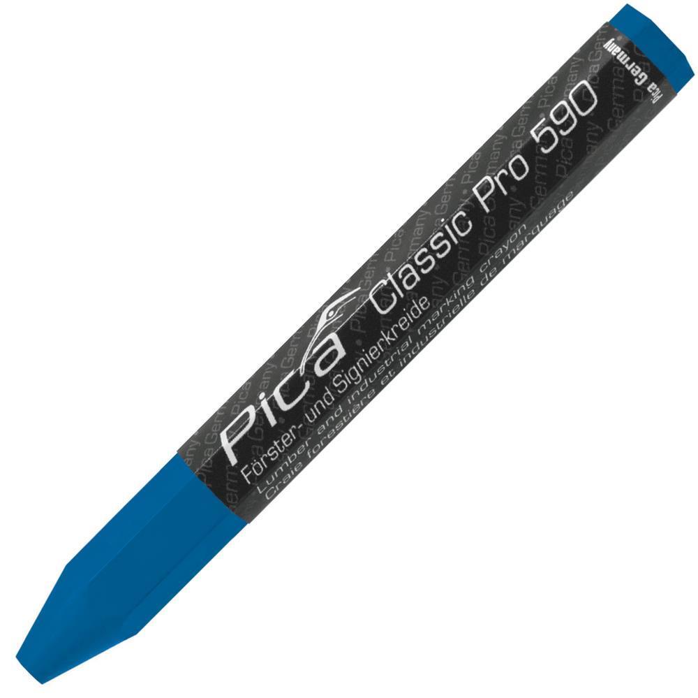 Pica Classic Förster- und Signierkreide Pro 590, 12 × 120 mm, Sechskant, blau