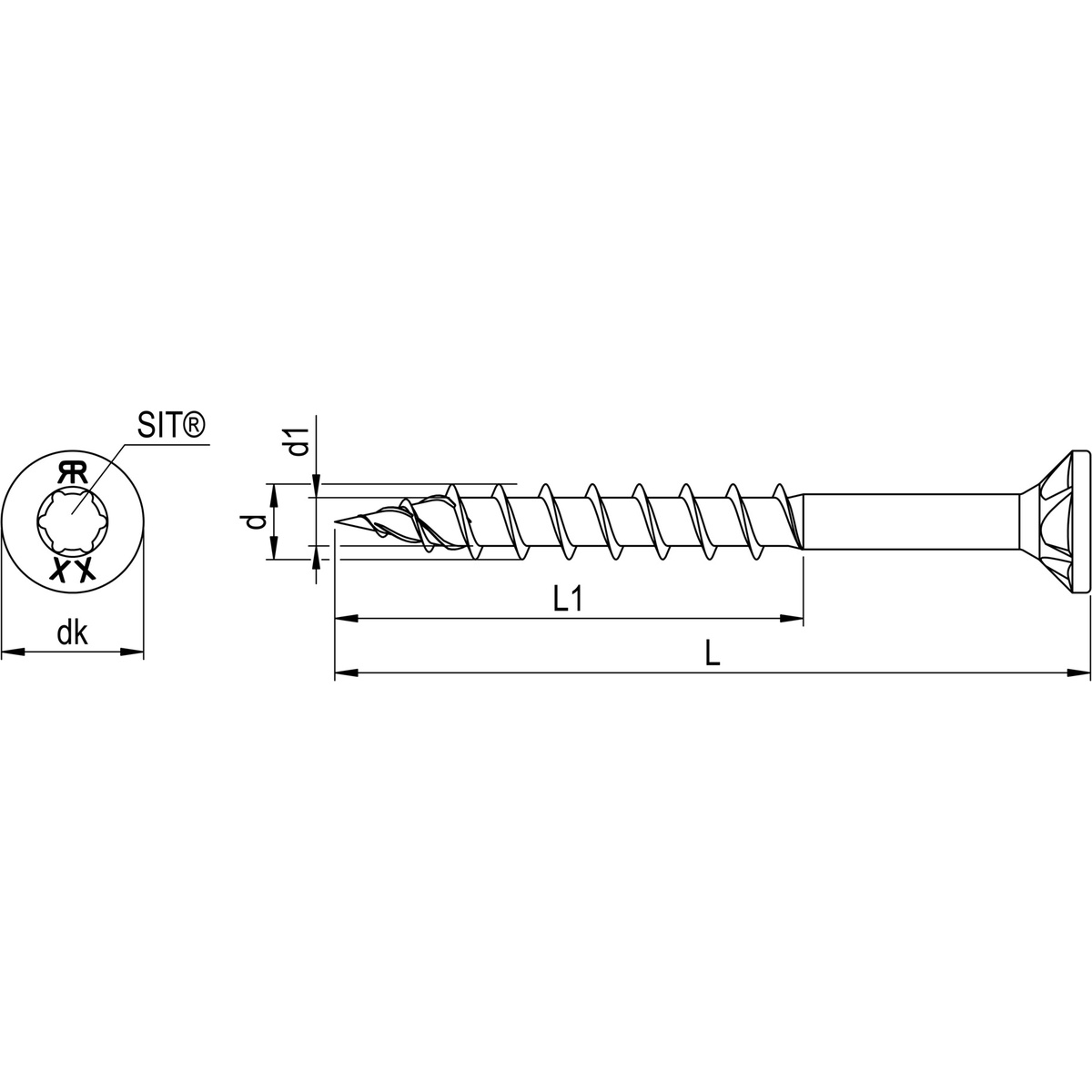 Reisser DNS plus Holzbauschraube 5,0x50 mm, verzinkt, Teilgewinde, SIT25 - 500 Stk.