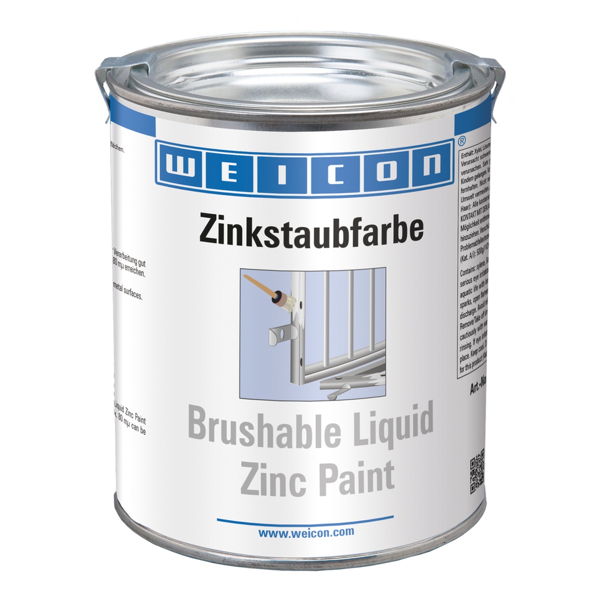 WEICON Zinkstaubfarbe, Korrosionsschutz aus Metallpigmentbeschichtung, 750 ml