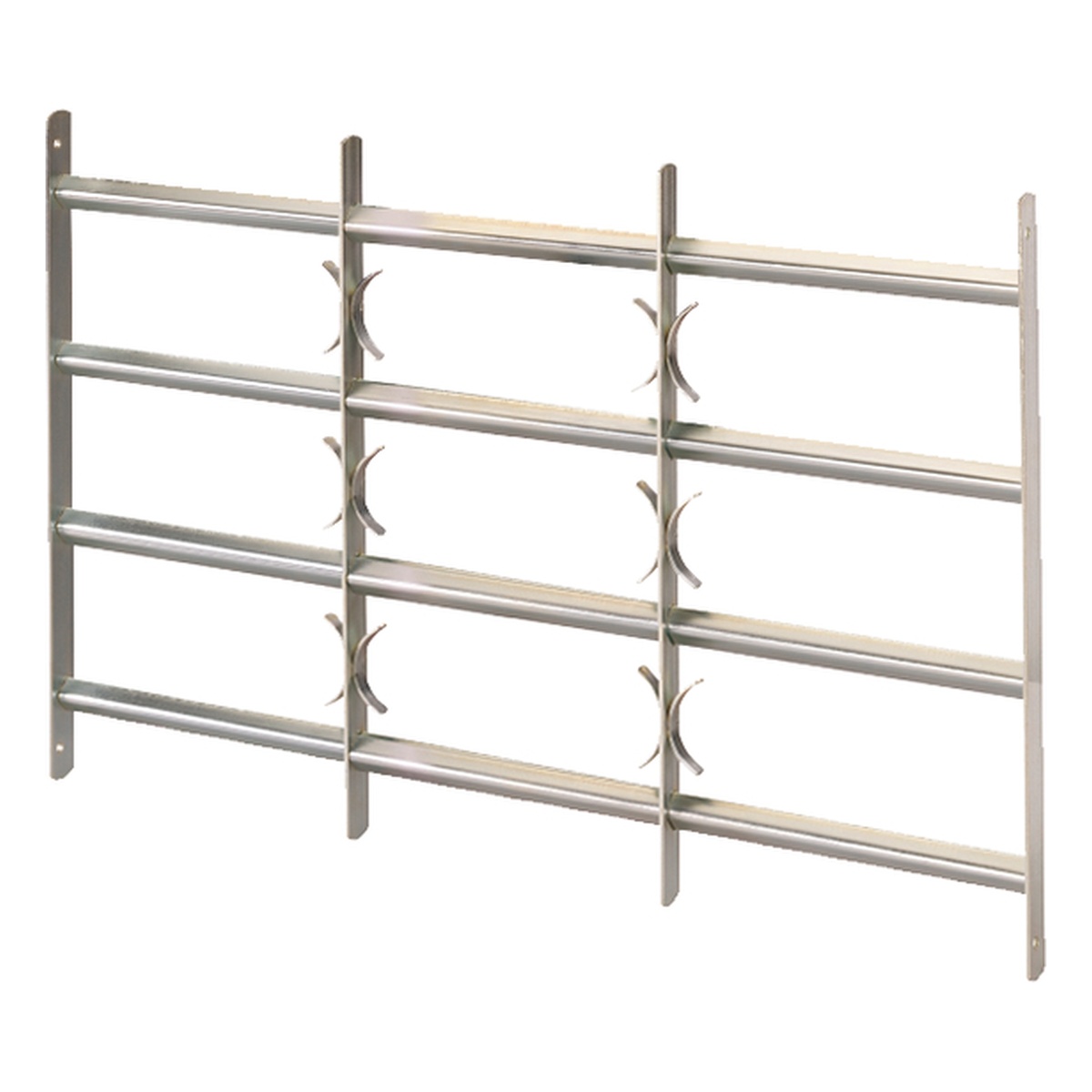 Alberts Fenstergitter Amsterdam, Befestigung in der Fensterlaibung, 600 x 700 x 35 mm, Stahl roh, galvanisch blau verzinkt - 1 Stk.