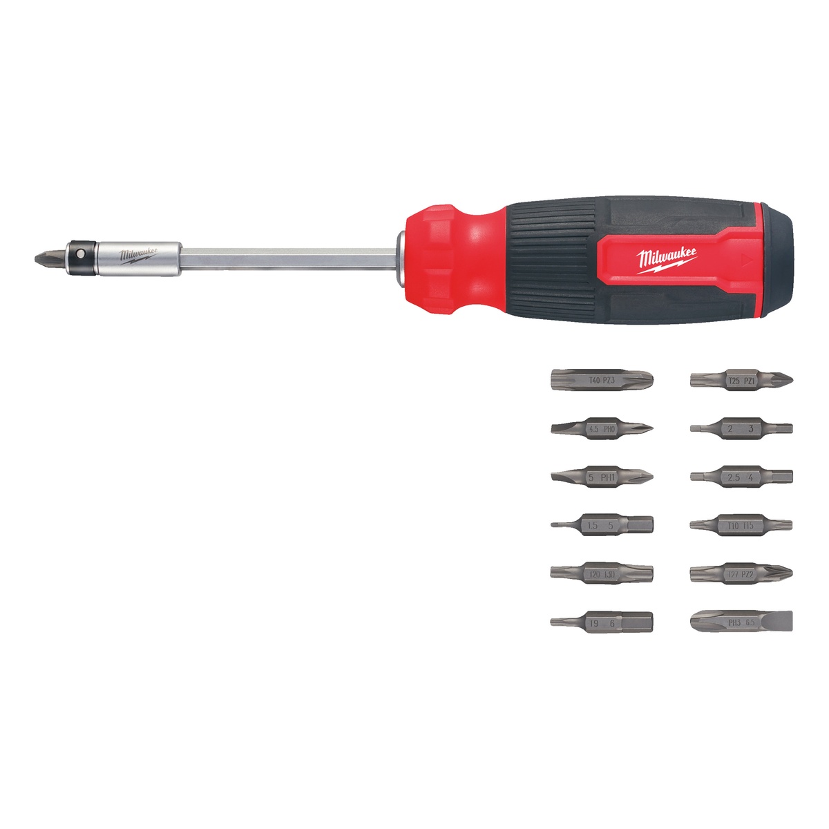 Milwaukee Multi-Bit Schraubendreher 27 in 1 inkl. 13 Wende-Bits PH/PZ/TX/SL/HEX - 1 Stk. Milwaukee Multi-Bit Schraubendreher 27 in 1 inkl. 13 Wende-Bits PH/PZ/TX/SL/HEX - 1 Stk.