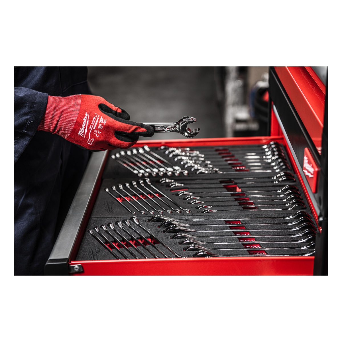Milwaukee Ringmaulschlüssel MAX BITE Einlage 27-teilige Einlage für Werkstattwagen 78 cm - 1 Stk.