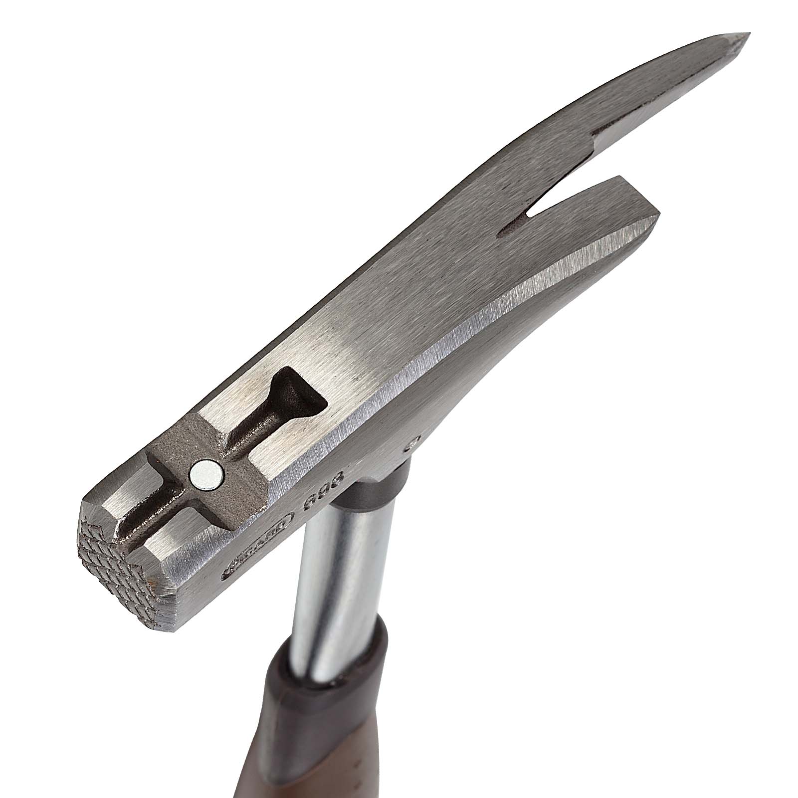 Picard Latthammer Nr. 698, 600 g, geraute Bahn, Chrom-Molybdän-Rohrstiel, magnetischer Nagelhalter