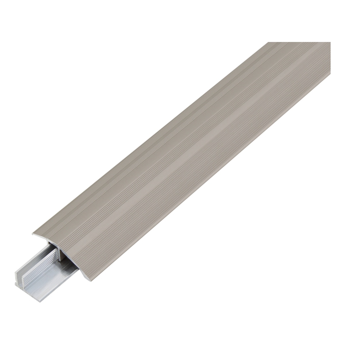 Alberts Ausgleichsprofil Duo, 44 x 1000 x 18,6 mm, Aluminium, Trägerprofil: blank, Deckprofil: edelstahlfarbig eloxiert - 1 Stk.