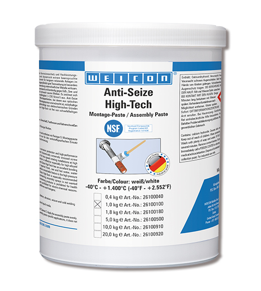 WEICON Anti-Seize High-Tech Montagepaste, metallfreie Schmier- und Trennmittelpaste, 1 kg