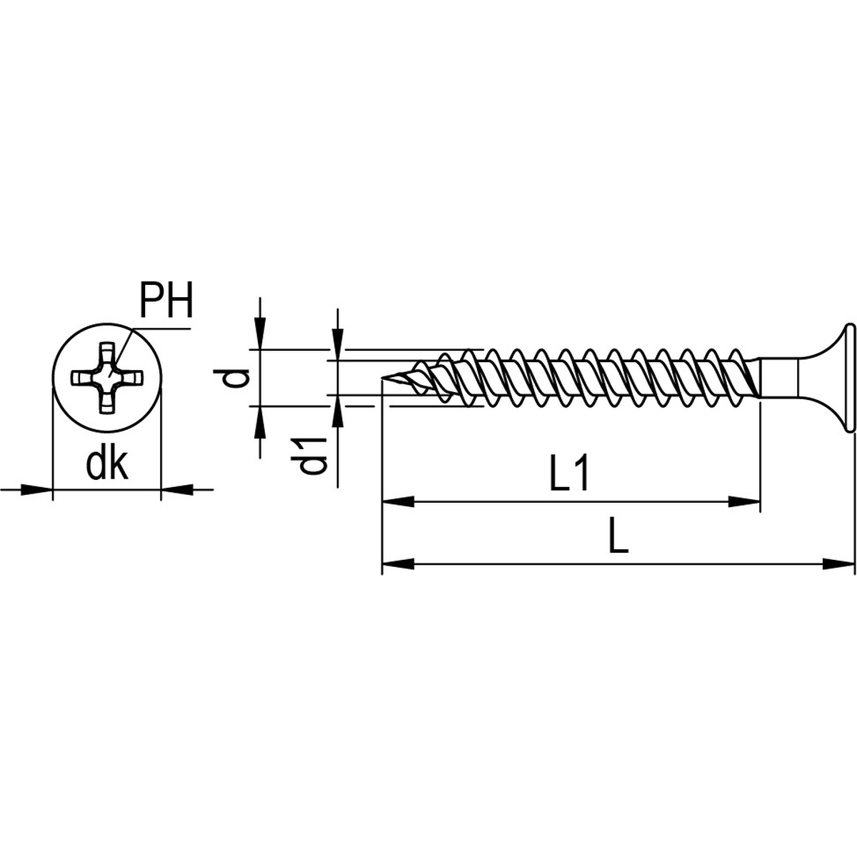 Reisser Schnellbauschraube 3,9x25 mm, Feingewinde/Vollgewinde, PH2 - 1000 Stk.