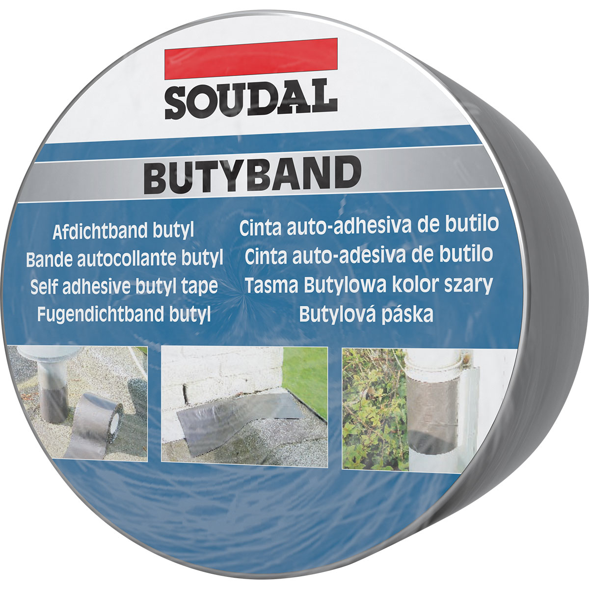 Soudal Butyband Butyl Dichtband 10 cm x 10 m Alu Soudal Butyband Butyl Dichtband 7,5 cm x 10 m bleifarben