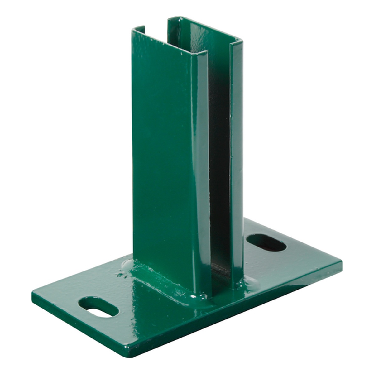 Alberts Pfostenträger zum Aufschrauben für Zaunpfosten 60 x 40 mm, 150 x 80 x 150 mm, Stahl roh, feuerverzinkt, grün kunststoffbeschichtet RAL 6005 - 1 Stk.
