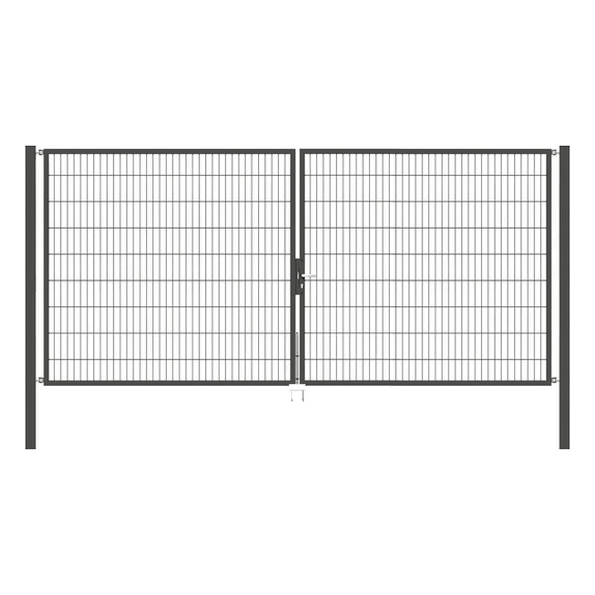 Alberts Doppeltor Flexo, Typ 6/5/6, 1800 x 4000 mm, Pfosten: 80 x 80 mm, Stahl roh, feuerverzinkt, anthrazit kunststoffbeschichtet RAL 7016 - 1 Stk.
