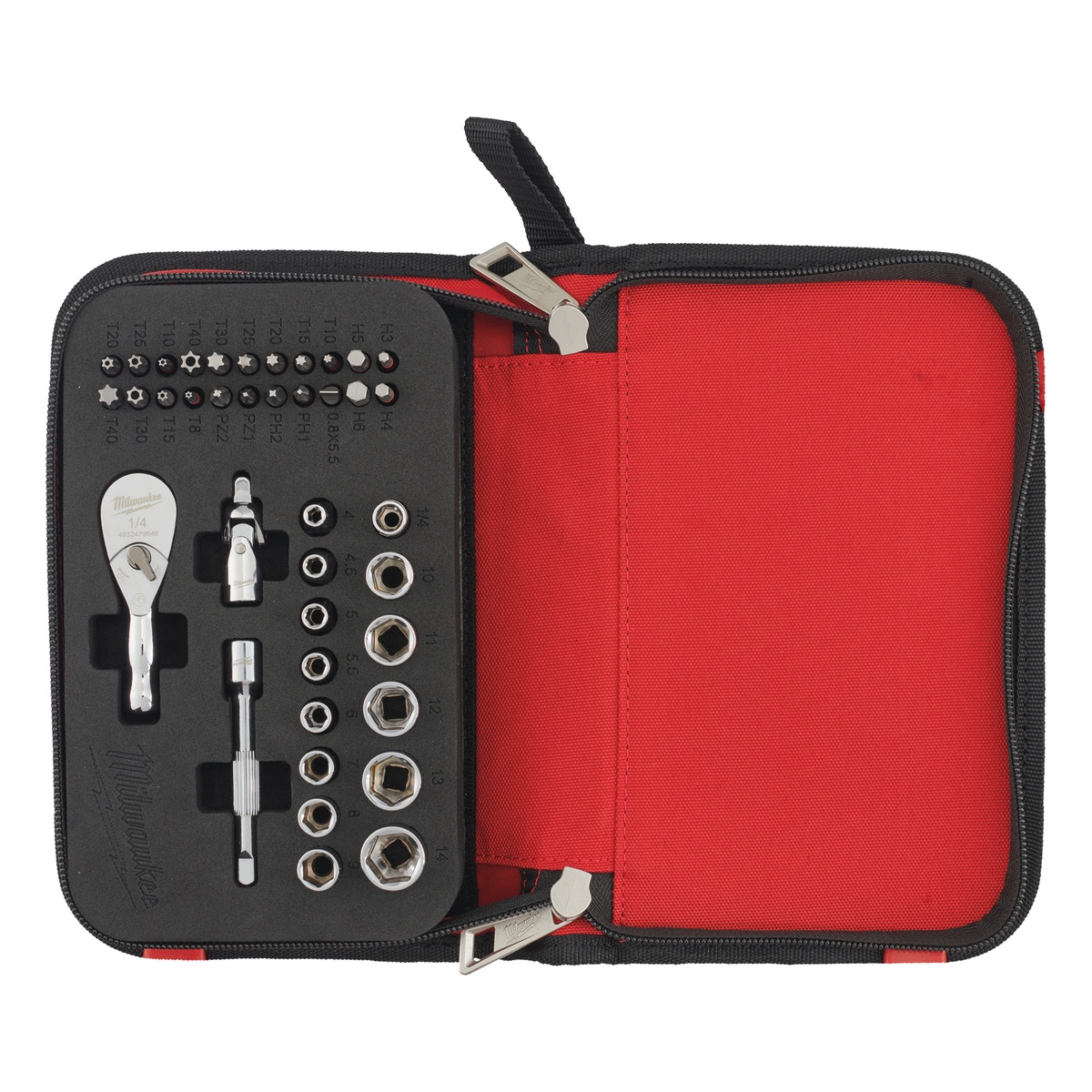 Milwaukee 1/4" Kompakt-Ratschen Set 39-teilig - 1 Stk. Milwaukee 1/4" Kompakt-Ratschen Set 39-teilig - 1 Stk.