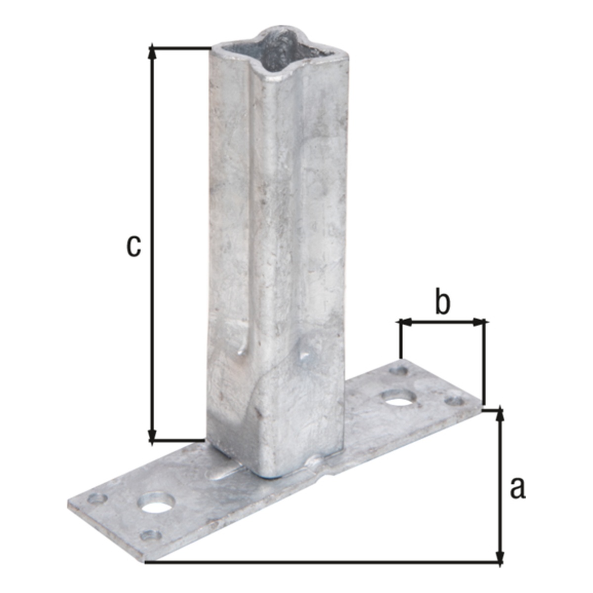 Alberts Handlaufstütze für Universalpfosten, 30 x 98 x 104 mm, Stahl roh, feuerverzinkt - 1 Stk.