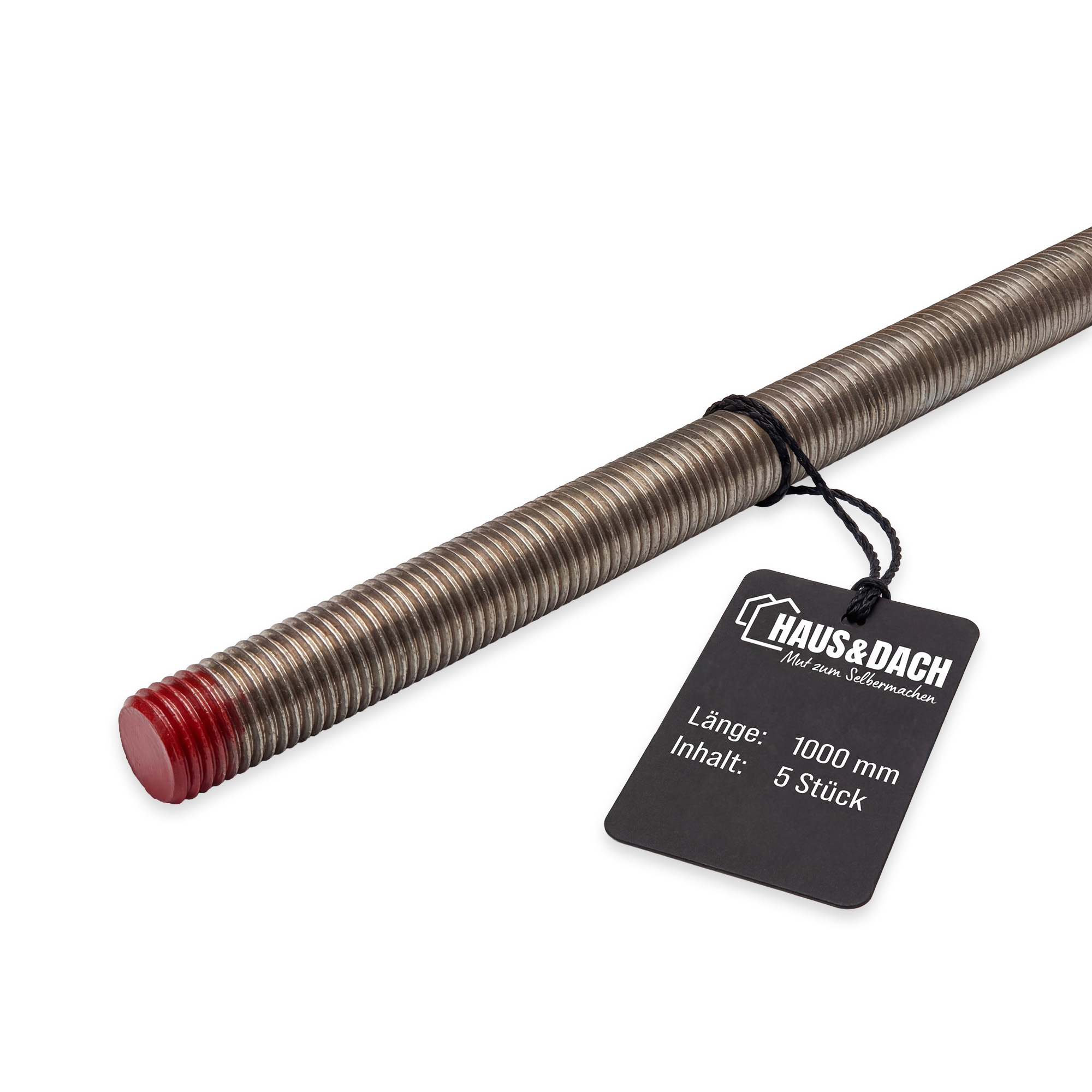 HAUS&DACH Gewindestange M27x1000 mm DIN 975 - Gewindestab für Montage, Bau & Befestigung, Edelstahl A4 - 5 Stk.