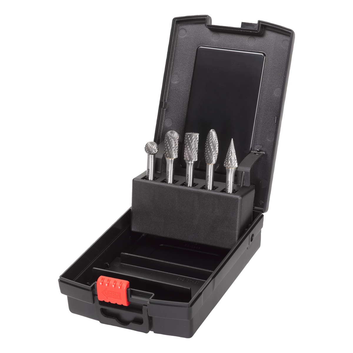 Milwaukee Hartmetall-Frässtift-Set 6 x 12,7 mm, Typ B, C, D, H und M, für Metall, 5-teilig