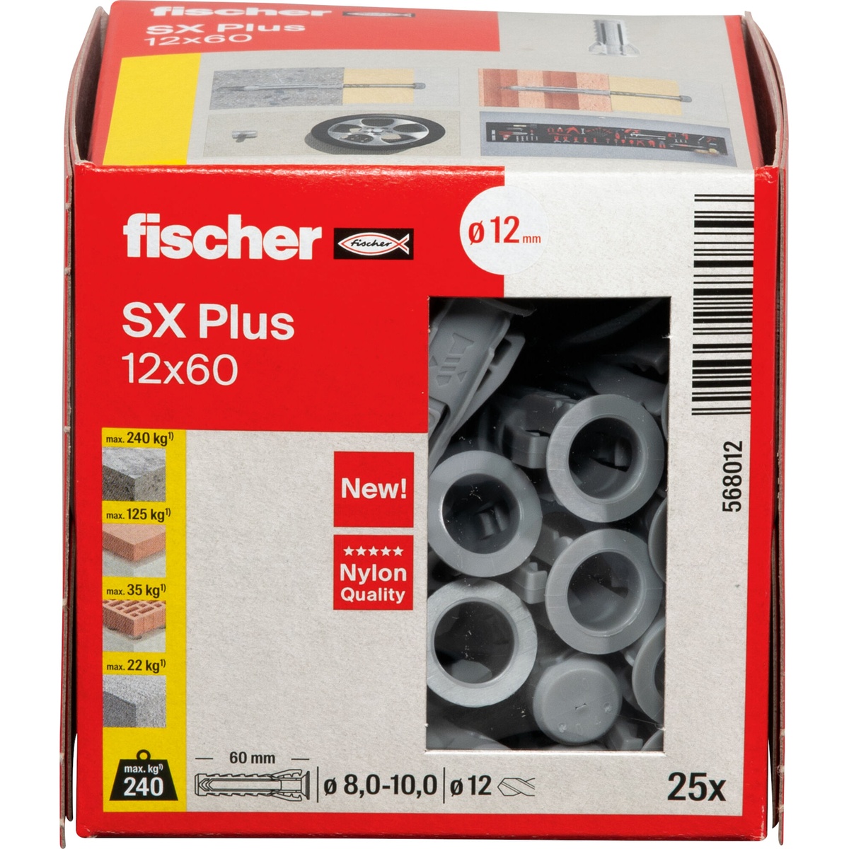 Fischer Dübel SX Plus 12x60 mm 25 Stk. Fischer Dübel SX Plus 12x60 mm 25 Stk.
