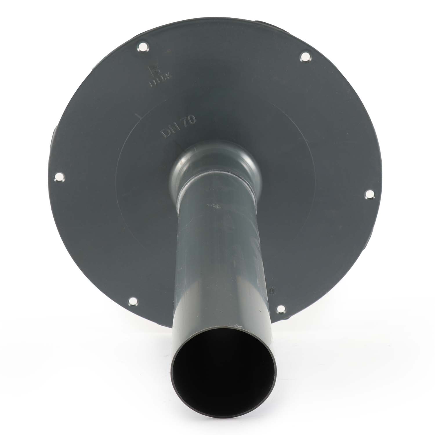 Fleck Flachdach-Unterteil DN 70 mit Flansch aus Hart-PVC