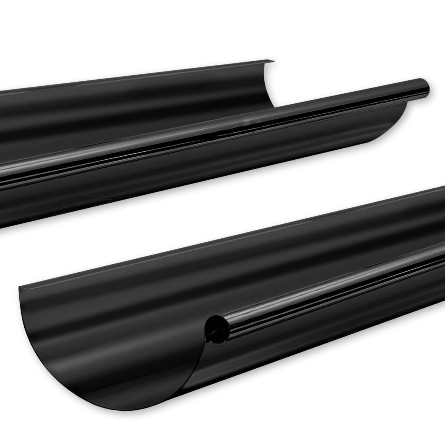 Zambelli Dachrinne 280 / 3 m, 7 tlg, verzinkt, Schwarz, nach DIN EN 612 Zambelli Dachrinne 250 / 3 m, 8-tlg. Verzinkt, Schwarz